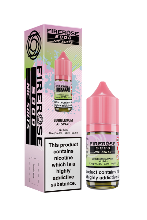 Firerose 5000 Salt E-Liquid by Firerose 10ml (BUBBLEGUM AIRWAYS 20mg)
