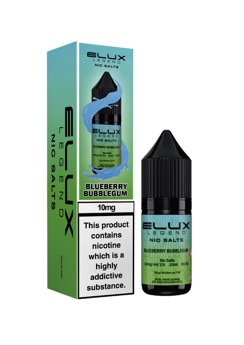 Elux Nic Salt E-Liquid by Elux Legend 10ml (Blueberry Bubblegum  20mg)