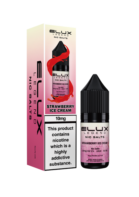 Elux Nic Salt E-Liquid by Elux Legend 10ml (STAWBERRY ICE CREAM  20mg)