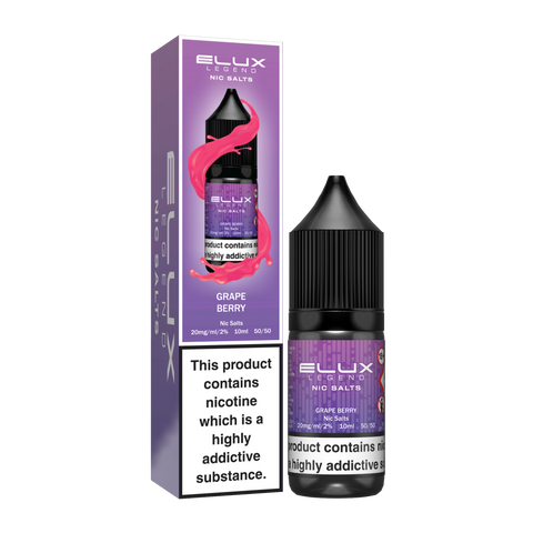 Elux Nic Salt E-Liquid by Elux Legend 10ml (Grape Berry 20mg)